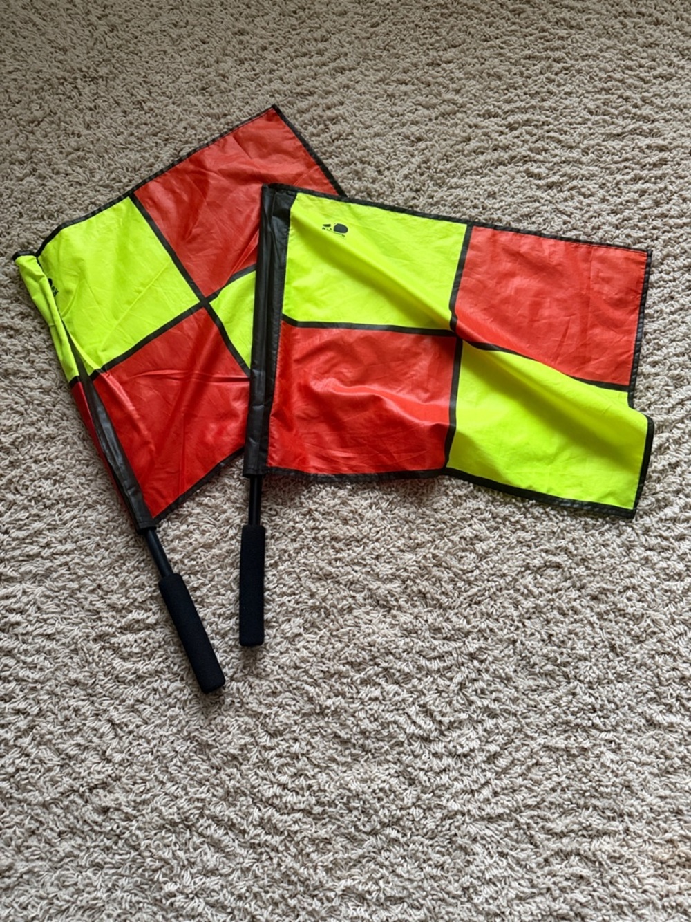 Soccer Referee/Linesman Flags - Neon Yellow & Red